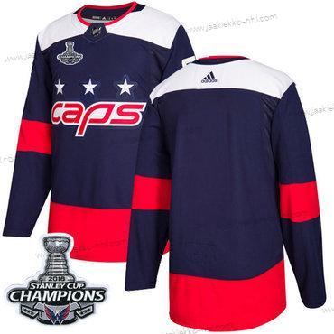 Adidas Miesten Washington Capitals Tyhjä Laivastonsininen Aito 2018 Stadium Series Stanley Cup Final Champions Ommeltu NHL Paita