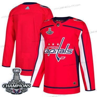 Adidas Miesten Washington Capitals Tyhjä Punainen Kotiottelupaita Aito Stanley Cup Final Champions Ommeltu NHL Paita