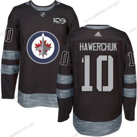 Adidas Miesten Winnipeg Jets #10 Dale Hawerchuk Musta 100th Vuosipäivä Ommeltu NHL 2017 Jääkiekko Paita