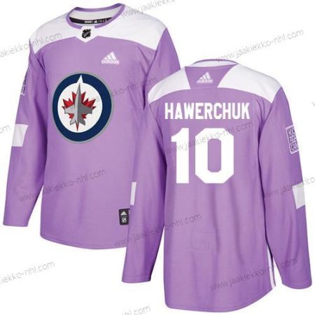 Adidas Miesten Winnipeg Jets #10 Dale Hawerchuk Violetti Aito Taistelee syöpää vastaan Ommeltu NHL Paita