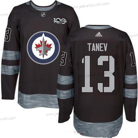 Adidas Miesten Winnipeg Jets #13 Brandon Tanev Musta 100th Vuosipäivä Ommeltu NHL 2017 Jääkiekko Paita