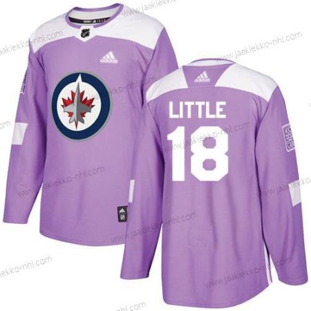 Adidas Miesten Winnipeg Jets #18 Bryan Little Violetti Aito Taistelee syöpää vastaan Ommeltu NHL Paita