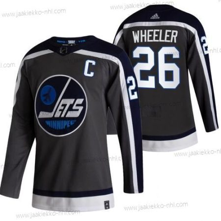 Adidas Miesten Winnipeg Jets #26 Blake Wheeler Musta 2020-21 Käänteinen Retro Vaihtopaita NHL Paita