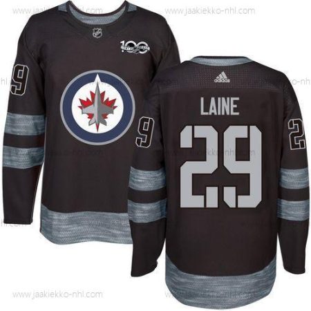 Adidas Miesten Winnipeg Jets #29 Patrik Laine Musta 100th Vuosipäivä Ommeltu NHL 2017 Jääkiekko Paita