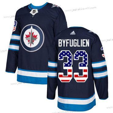 Adidas Miesten Winnipeg Jets #33 Dustin Byfuglien Laivastonsininen Sininen Kotiottelupaita Aito USA Flag Ommeltu NHL Paita