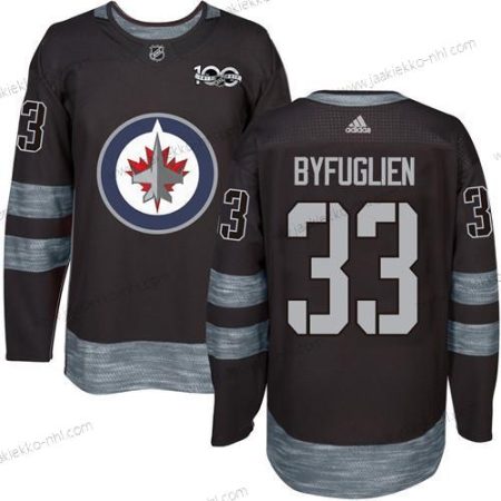 Adidas Miesten Winnipeg Jets #33 Dustin Byfuglien Musta 100th Vuosipäivä Ommeltu NHL 2017 Jääkiekko Paita