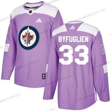 Adidas Miesten Winnipeg Jets #33 Dustin Byfuglien Violetti Aito Taistelee syöpää vastaan Ommeltu NHL Paita