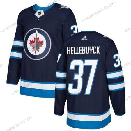 Adidas Miesten Winnipeg Jets #37 Connor Hellebuyck Laivastonsininen Sininen Kotiottelupaita Aito Ommeltu NHL Paita