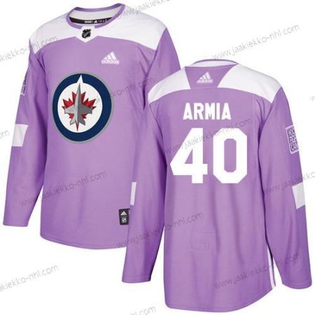 Adidas Miesten Winnipeg Jets #40 Joel Armia Violetti Aito Taistelee syöpää vastaan Ommeltu NHL Paita