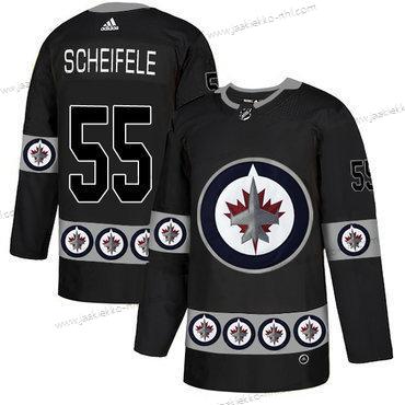 Adidas Miesten Winnipeg Jets #55 Mark Scheifele Musta Maajoukkue Logos Paita