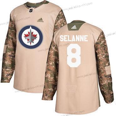 Adidas Miesten Winnipeg Jets #8 Teemu Selanne Maastokuvio Aito 2017 Veterans Day Ommeltu NHL Paita