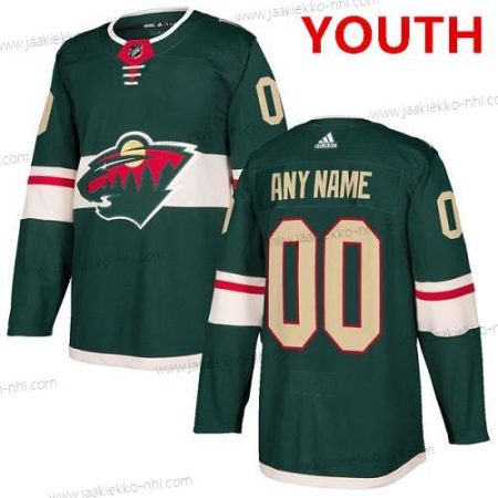 Adidas Minnesota Wild Mukautettu Aito Vihreä Kotiottelupaita NHL Paita