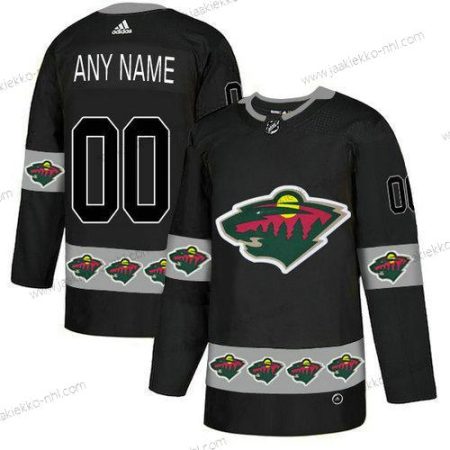 Adidas Minnesota Wild Mukautettu Musta Maajoukkue Logos Paita