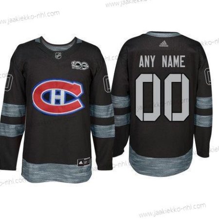 Adidas Montreal Canadiens Mukautettu Musta 1917-2017 100th Vuosipäivä Ommeltu NHL Paita