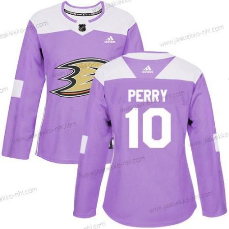 Adidas Naisten Anaheim Ducks #10 Corey Perry Violetti Aito Taistelee syöpää vastaan Ommeltu NHL Paita