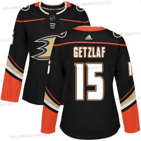 Adidas Naisten Anaheim Ducks #15 Ryan Getzlaf Musta Kotiottelupaita Aito Ommeltu NHL Paita