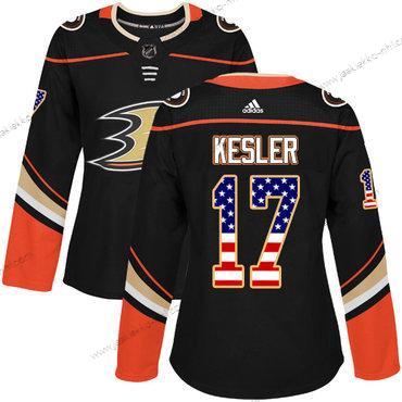 Adidas Naisten Anaheim Ducks #17 Ryan Kesler Musta Kotiottelupaita Aito USA Flag Ommeltu NHL Paita