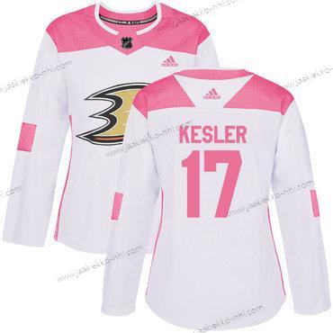 Adidas Naisten Anaheim Ducks #17 Ryan Kesler Valkoinen Pinkki Aito Ommeltu NHL Paita