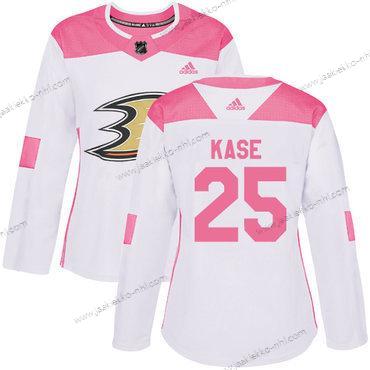 Adidas Naisten Anaheim Ducks #25 Ondrej Kase Valkoinen Pinkki Aito Ommeltu NHL Paita