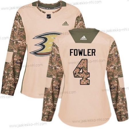 Adidas Naisten Anaheim Ducks #4 Cam Fowler Maastokuvio Aito 2017 Veterans Day Ommeltu NHL Paita