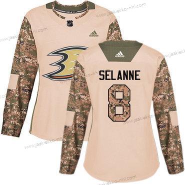 Adidas Naisten Anaheim Ducks #8 Teemu Selanne Maastokuvio Aito 2017 Veterans Day Ommeltu NHL Paita