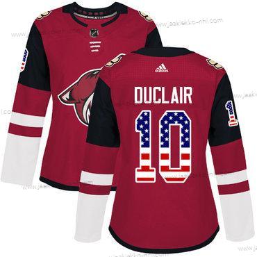 Adidas Naisten Arizona Coyotes #10 Anthony Duclair Punainen Kotiottelupaita Aito USA Flag Ommeltu NHL Paita