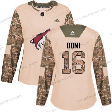 Adidas Naisten Arizona Coyotes #16 Max Domi Maastokuvio Aito 2017 Veterans Day Ommeltu NHL Paita