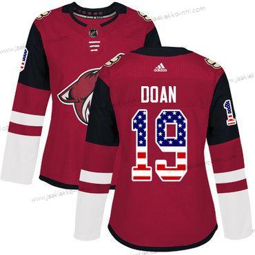 Adidas Naisten Arizona Coyotes #19 Shane Doan Punainen Kotiottelupaita Aito USA Flag Ommeltu NHL Paita