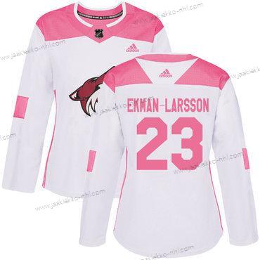 Adidas Naisten Arizona Coyotes #23 Oliver Ekman-Larsson Valkoinen Pinkki Aito Ommeltu NHL Paita