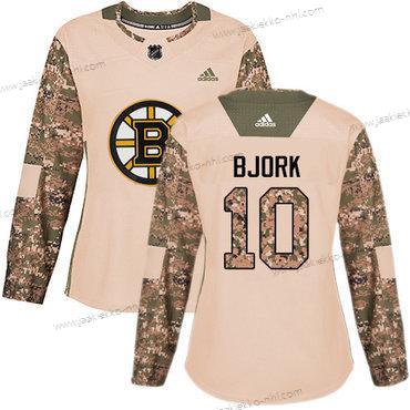 Adidas Naisten Boston Bruins #10 Anders Bjork Maastokuvio Aito 2017 Veterans Day Ommeltu NHL Paita