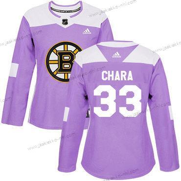 Adidas Naisten Boston Bruins #33 Zdeno Chara Violetti Aito Taistelee syöpää vastaan Ommeltu NHL Paita