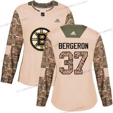 Adidas Naisten Boston Bruins #37 Patrice Bergeron Maastokuvio Aito 2017 Veterans Day Ommeltu NHL Paita