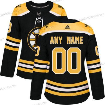 Adidas Naisten Boston Bruins Mukautettu Musta Aito Kotiottelupaita NHL Paita