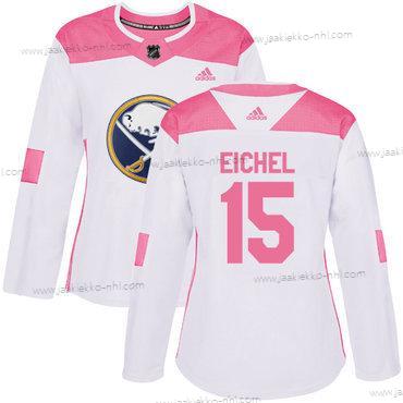 Adidas Naisten Buffalo Sabres #15 Jack Eichel Valkoinen Pinkki Aito Ommeltu NHL Paita