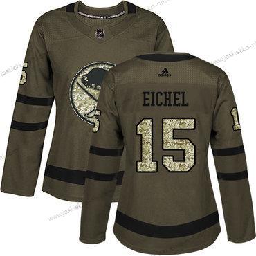 Adidas Naisten Buffalo Sabres #15 Jack Eichel Vihreä Salute to Service Ommeltu NHL Paita