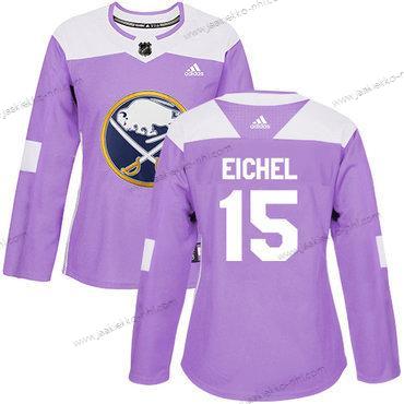 Adidas Naisten Buffalo Sabres #15 Jack Eichel Violetti Aito Taistelee syöpää vastaan Ommeltu NHL Paita