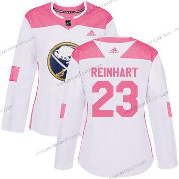 Adidas Naisten Buffalo Sabres #23 Sam Reinhart Valkoinen Pinkki Aito Ommeltu NHL Paita