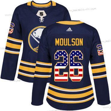 Adidas Naisten Buffalo Sabres #26 Matt Moulson Laivastonsininen Sininen Kotiottelupaita Aito USA Flag Ommeltu NHL Paita