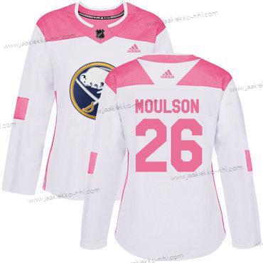 Adidas Naisten Buffalo Sabres #26 Matt Moulson Valkoinen Pinkki Aito Ommeltu NHL Paita