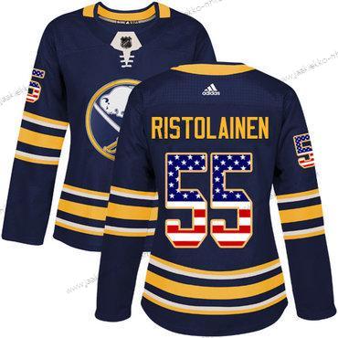 Adidas Naisten Buffalo Sabres #55 Rasmus Ristolainen Laivastonsininen Sininen Kotiottelupaita Aito USA Flag Ommeltu NHL Paita