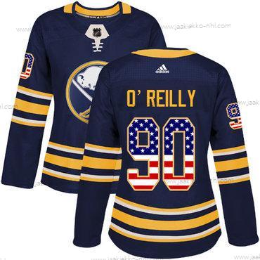 Adidas Naisten Buffalo Sabres #90 Ryan O’Reilly Laivastonsininen Sininen Kotiottelupaita Aito USA Flag Ommeltu NHL Paita