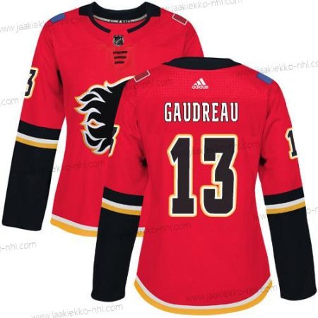 Adidas Naisten Calgary Flames #13 Johnny Gaudreau Punainen Kotiottelupaita Aito Ommeltu NHL Paita