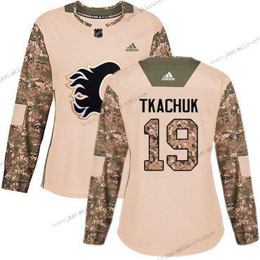 Adidas Naisten Calgary Flames #19 Matthew Tkachuk Maastokuvio Aito 2017 Veterans Day Ommeltu NHL Paita