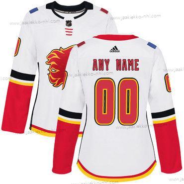 Adidas Naisten Calgary Flames Mukautettu Valkoinen Kolmas paita Aito NHL Paita