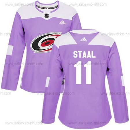 Adidas Naisten Carolina Hurricanes #11 Jordan Staal Violetti Aito Taistelee syöpää vastaan Ommeltu NHL Paita