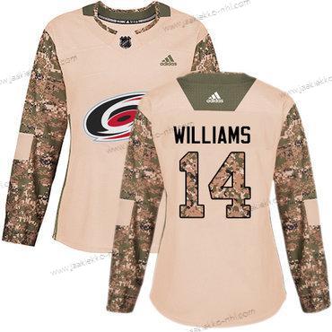 Adidas Naisten Carolina Hurricanes #14 Justin Williams Maastokuvio Aito 2017 Veterans Day Ommeltu NHL Paita