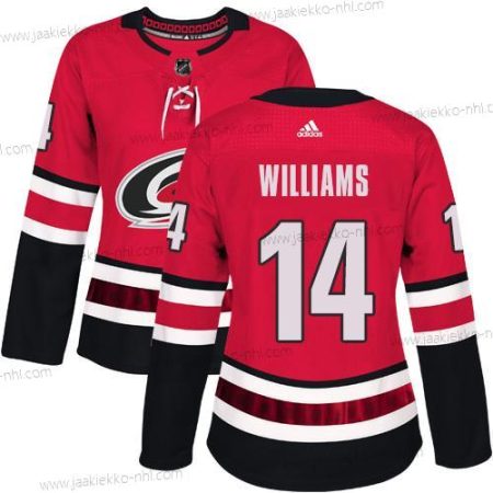 Adidas Naisten Carolina Hurricanes #14 Justin Williams Punainen Kotiottelupaita Aito Ommeltu NHL Paita