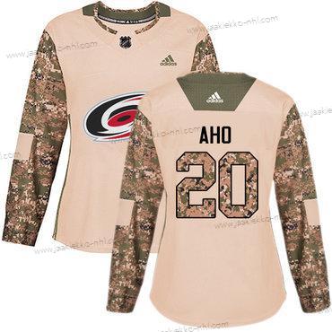 Adidas Naisten Carolina Hurricanes #20 Sebastian Aho Maastokuvio Aito 2017 Veterans Day Ommeltu NHL Paita