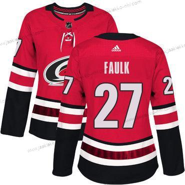 Adidas Naisten Carolina Hurricanes #27 Justin Faulk Punainen Kotiottelupaita Aito Ommeltu NHL Paita