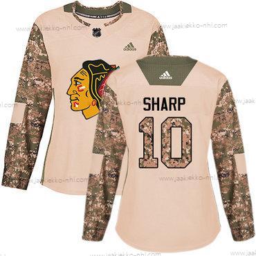 Adidas Naisten Chicago Blackhawks #10 Patrick Sharp Maastokuvio Aito 2017 Veterans Day Ommeltu NHL Paita